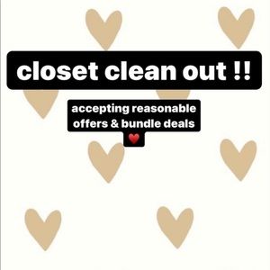 closet clean out - accepting reasonable offers